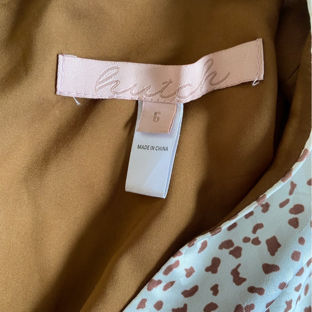 Hutch Jumpsuit Women’s 6 Anthropologie Animal Print Brown and Cream - Picture 3 of 8